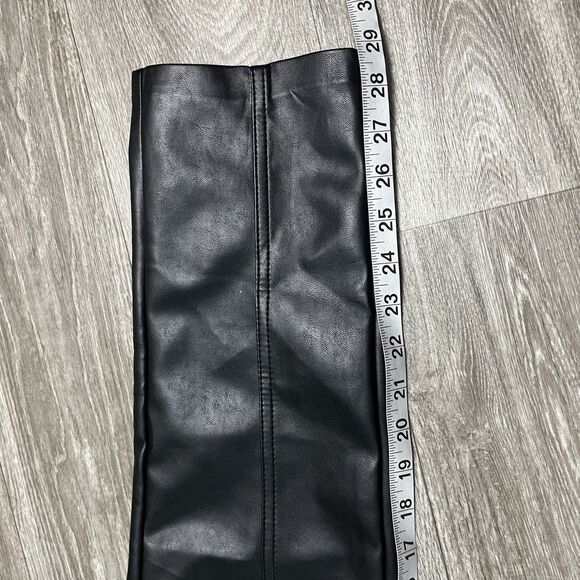 Aritzia Wilfred Black Rebel Pant Vegan Leather Straight Leg Pants Size 6 224 - Picture 8 of 11